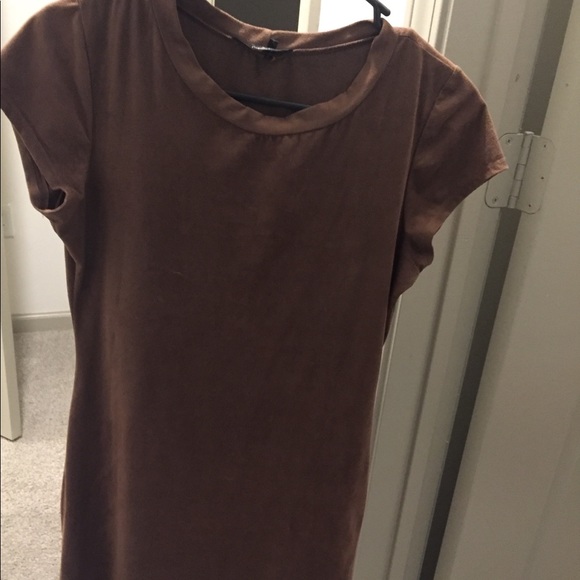 Brown Bodycon T-shirt Dress - Picture 2 of 2